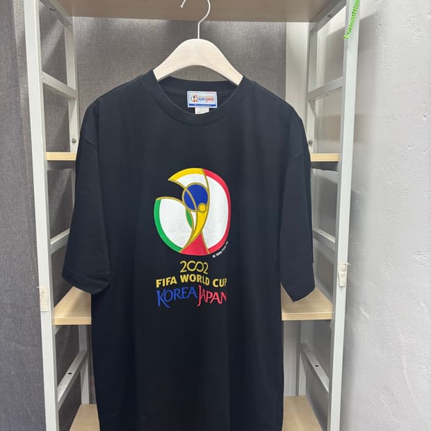 2002 FIFA 월드컵 코리아 재팬 기념 티셔츠 블랙 새상품
