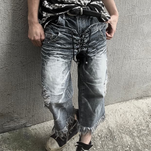 00s Rowbox lace-up v-kei pants