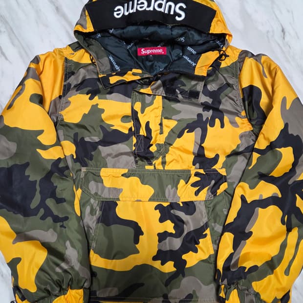 슈프림 후드 로고 하프 집업 아노락