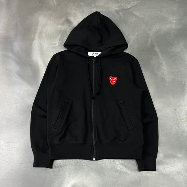  꼼데가르송 플레이 더블 하트 후드 집업 y15186