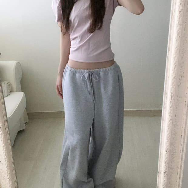 블랙업 유니섹스 퍼릿 오버핏 조거 밴딩팬츠