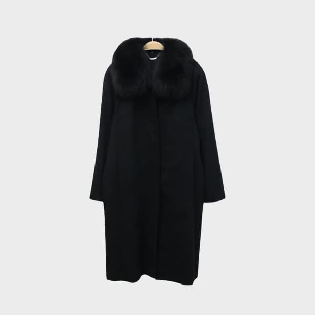 MONT LILAS 캐시미어 폭스 퍼 롱 코트 63071