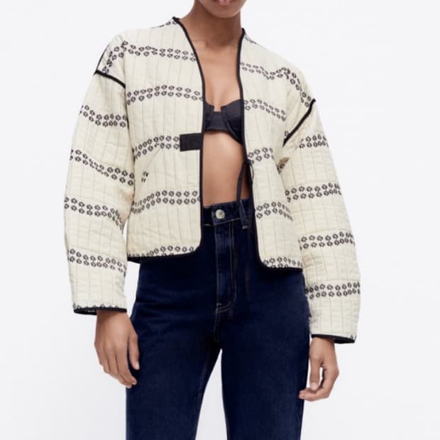 자라 zara 자카드 점퍼 xs