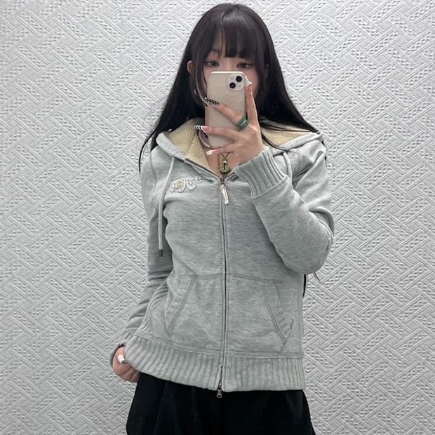 타미힐피거 빈티지 캐주얼 슬림핏 양털 후드집업 M C10680