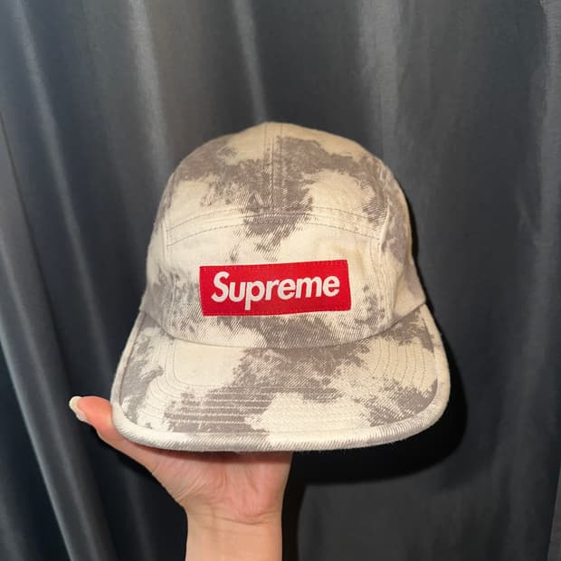 Supreme 슈프림 데님 캠프캡 블리치드 25ss