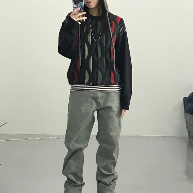 Vintage Pattern Knit Japan Made