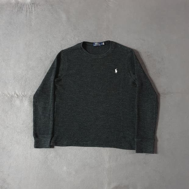 폴로 와플 니트 롱슬리브 L