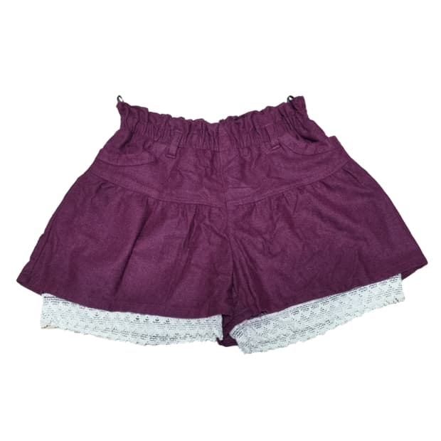 빈티지 치마바지 큐롯 크로쉐 크로셰 레이스 버건디 레드 모리걸갸루라떼