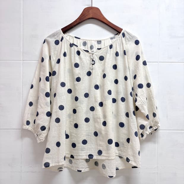 LBC 도트 쉬미즈 하구미 모리걸 블라우스 JPN