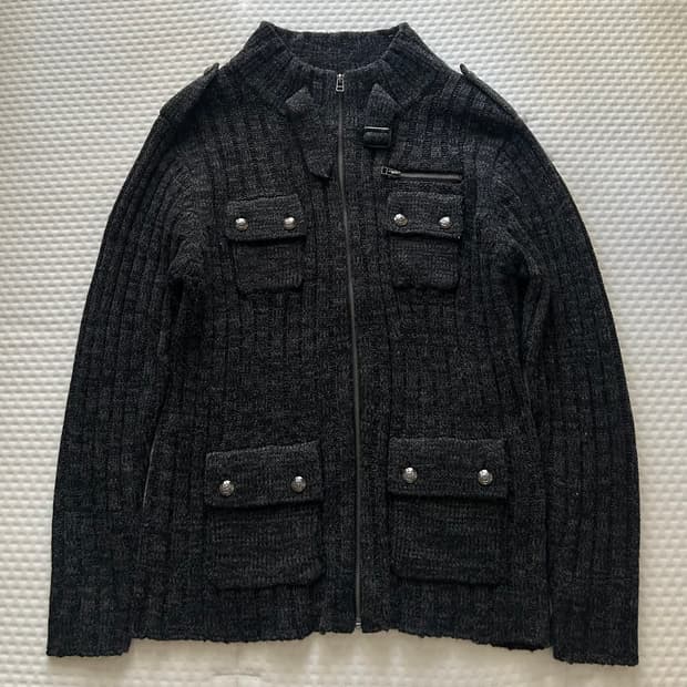 일본빈티지 울 혼방 니트집업 y2k 