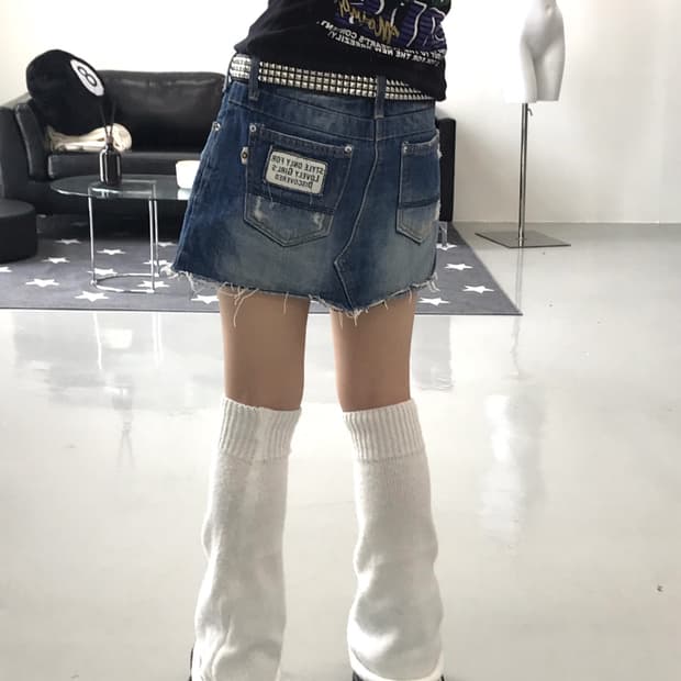  Jpn kitsch denim mini skirts