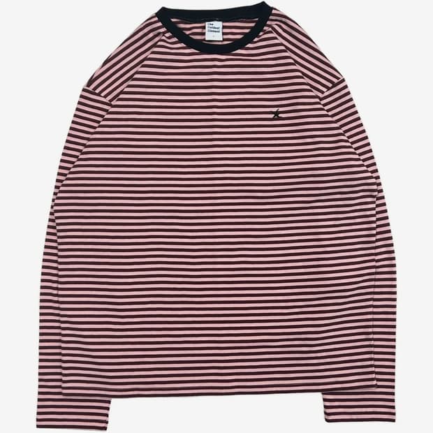 TCM mini logo stripe long sleeve (pink/r