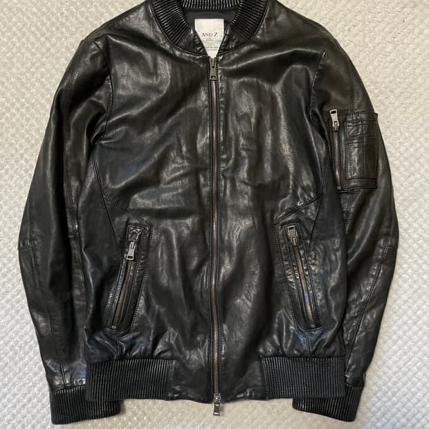 AND Z 웨스턴 무드 2WAY 램스킨 양가죽 바이커 레더 자켓