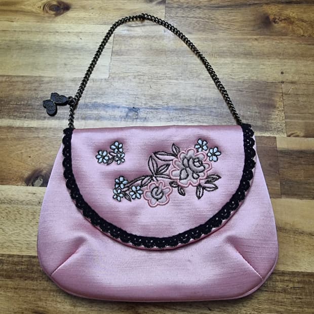 ANNA SUI (안나수이) 플로럴 새틴 체인 미니백