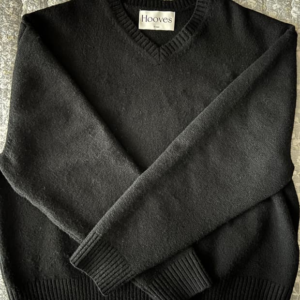 후브스 울브이넥 크롭 니트 블랙 xl 