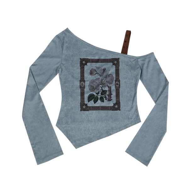 달링유어배드 원숄더 스웨이드 탑