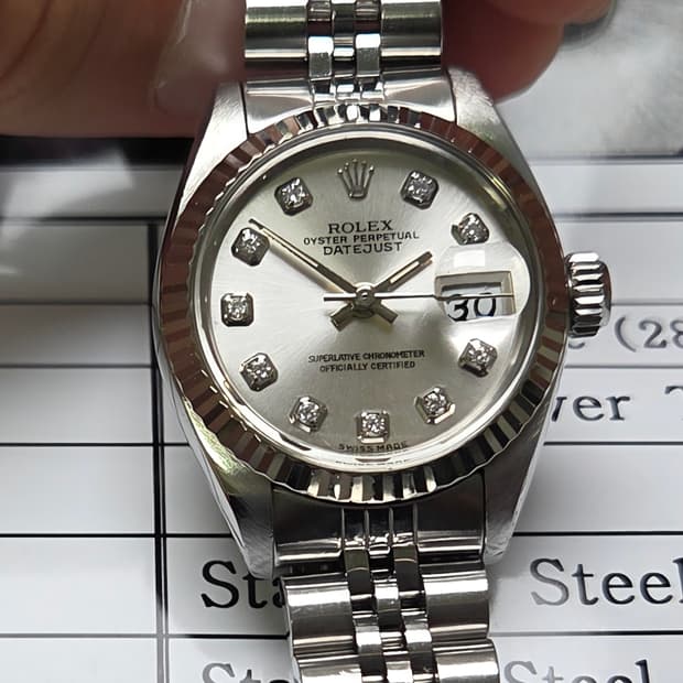롤렉스 데이저스트 6917 실버 10P다이아 쥬빌리줄 여성용 (감정서 포