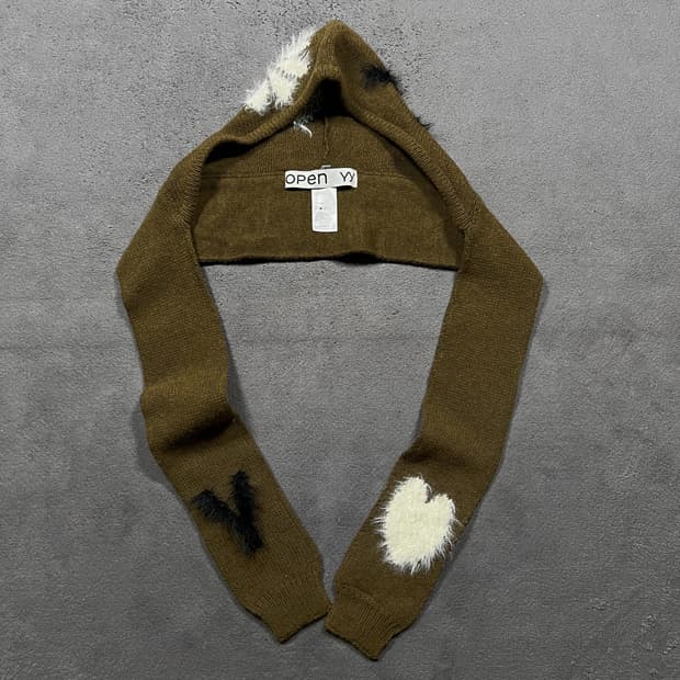 OPEN Yy 오픈와이와이 자카드 후드 머플러 