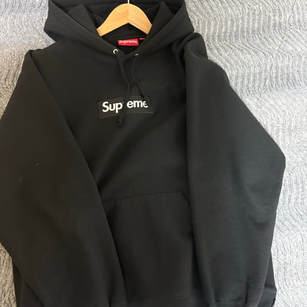 슈프림 박스로고 후드 블랙 L