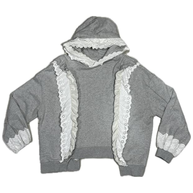 캔디스트리퍼 아카이브 천사 프릴 레이스 디테일 후드티