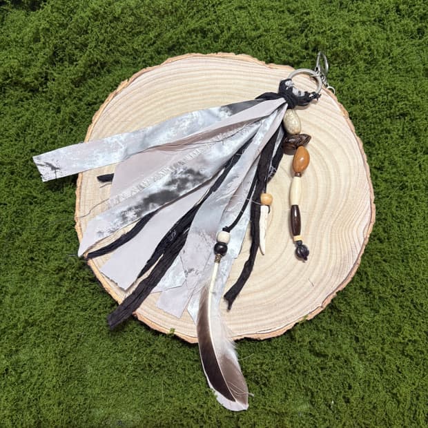 핸드메이드 보헤미안 웨스턴 깃털 키링 