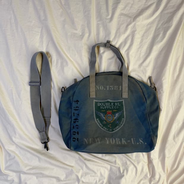 더블알엘 그래픽워싱 토트백