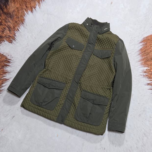 베네통 코리아 카키 야상 누빔 점퍼