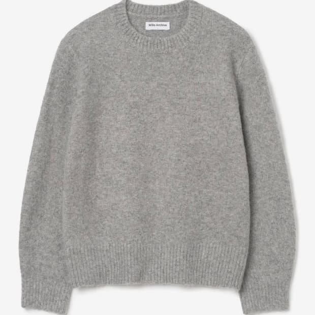 (새상품/L) 밀로아카이브 크롭 실루엣 니트 [멜란지 그레이]