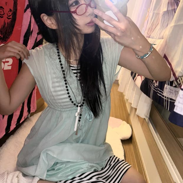 민트 로걀 페어리 미니 원피스