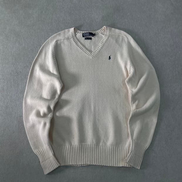95 폴로랄프로렌 브이넥 코튼 니트 