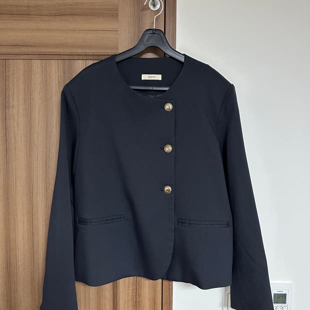 하우유 노카라 자켓+블라우스 세트