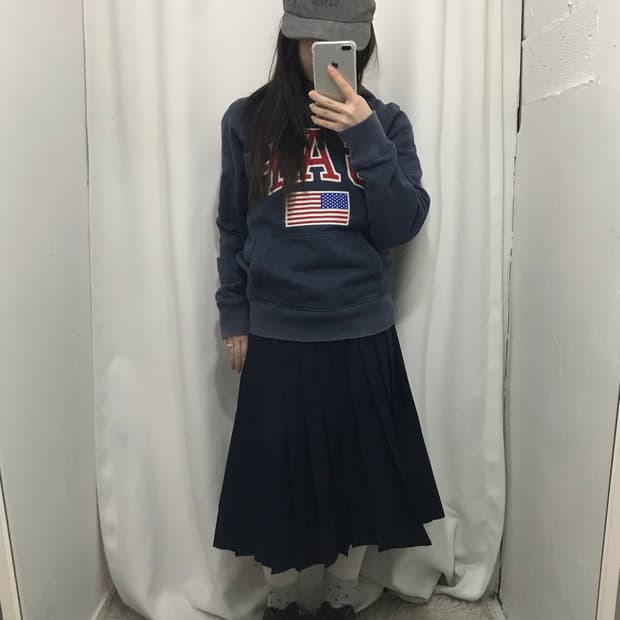 성조기 갭 후드 코디 세트 🖤