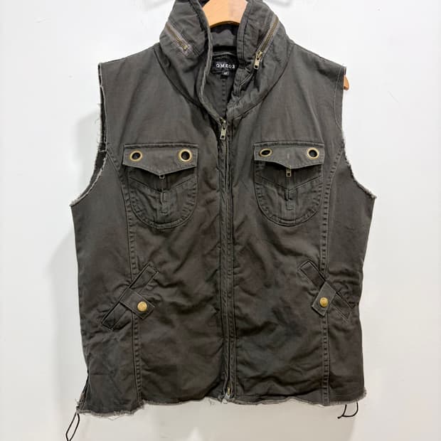 펑크 카고 조끼 베스트