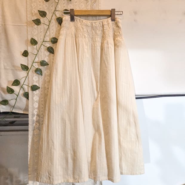 아이보리 데일리 롱스커트
