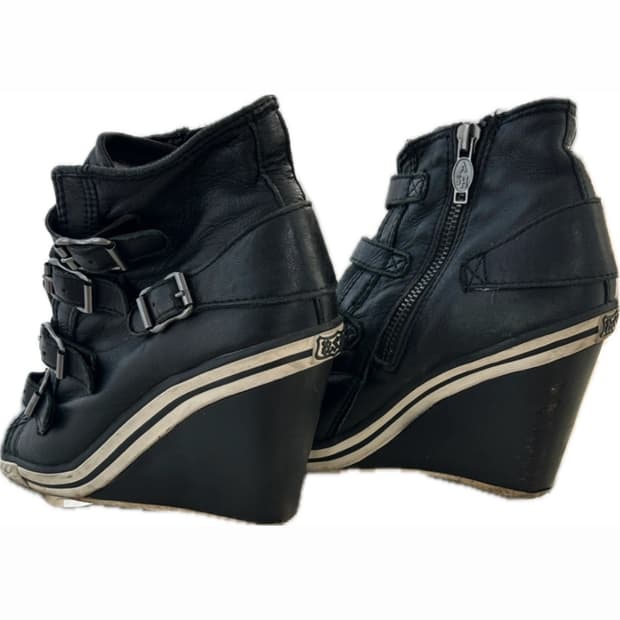 아쉬 블랙 부티 스니커즈 웨지힐