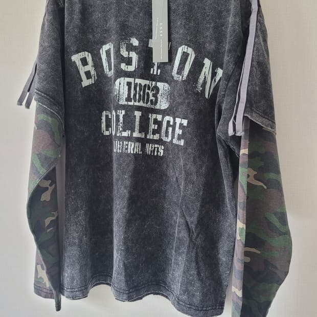 디앤에스알 워싱 카모 레이어드 롱슬리브  새상품M