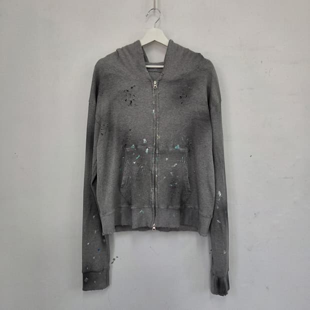 빈티지 와플 후드집업