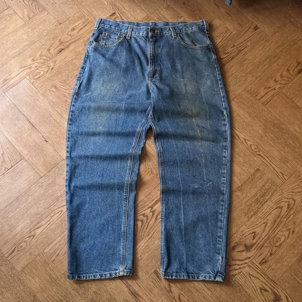 [38]칼하트 USA 빈티지 워싱 미디엄블루 워크 데님 팬츠