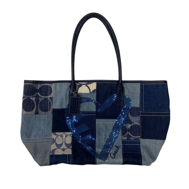 코치 데님 패치워크 숄더