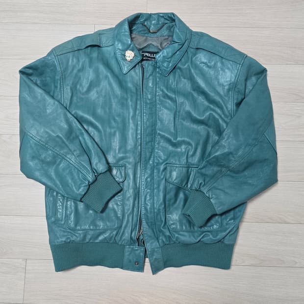 빈티지 PELLE New York 천연가죽 봄버자켓 L