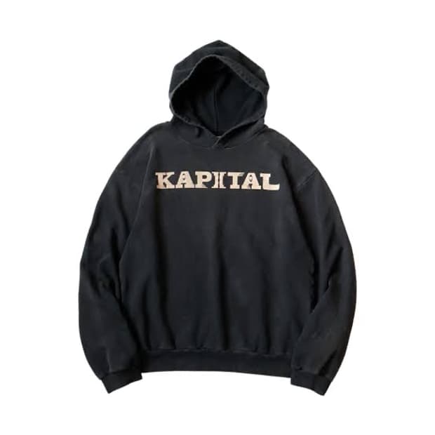 Kapital Fleece Hooded Sweatshirt BLACK