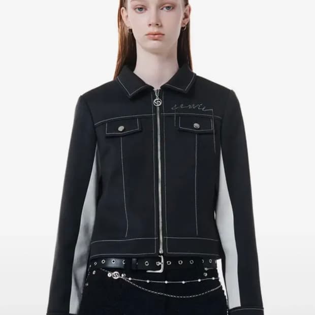 세릭 COLOR CONTRAST CHAIN LOGO JACKET