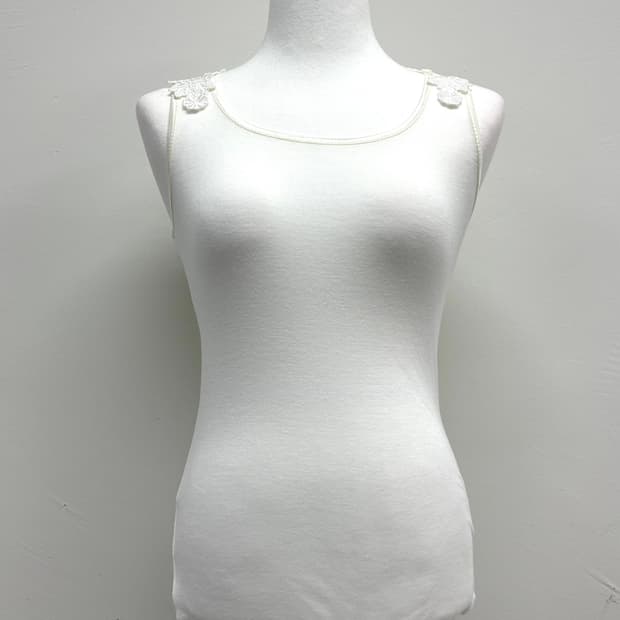 빈티지 화이트 크로셰 슬리브리스