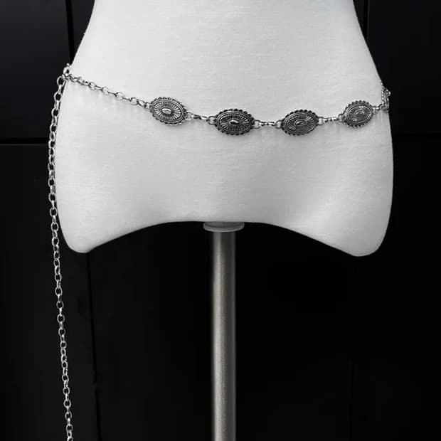 Vintage silver concho chain belt