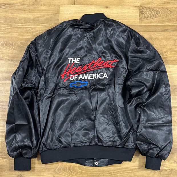 90s TaylorMade 쉐보레 탑건 로고 새틴 스타디움 자켓