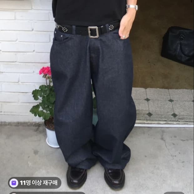 핀던 배기핏 인디고 데님 s 새상품