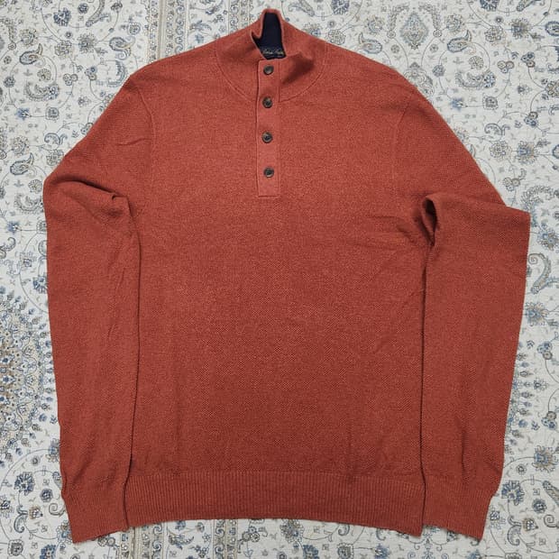 브룩스브라더스 버튼업 캐시미어 니트 오렌지 M