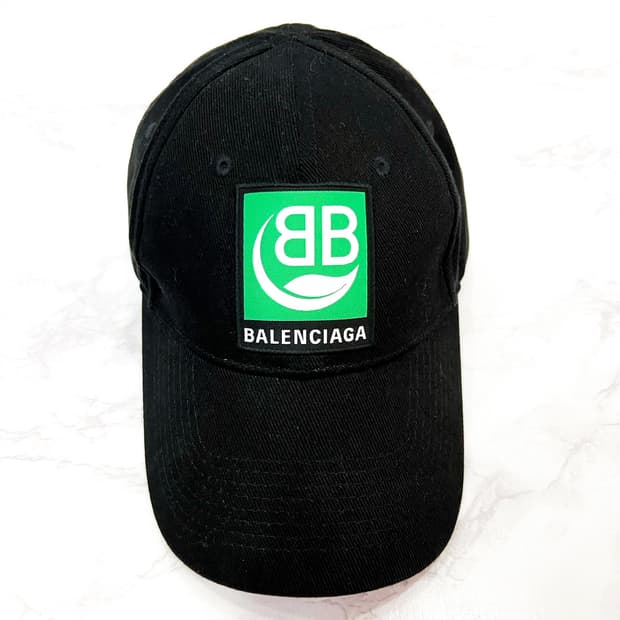 발렌시아가 BB 그린로고 패치 볼캡 모자