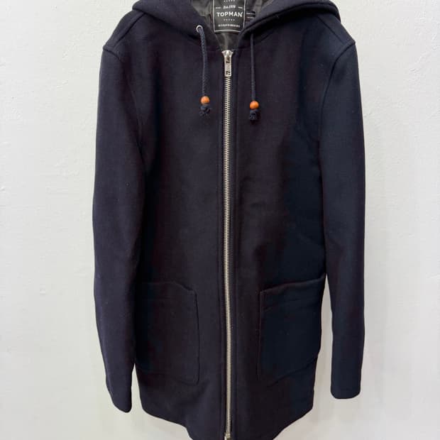 정품) 탑맨 후드 코트 블랙 S 