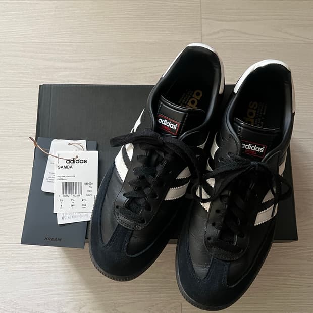 (260)아디다스 삼바 레더 코어 블랙